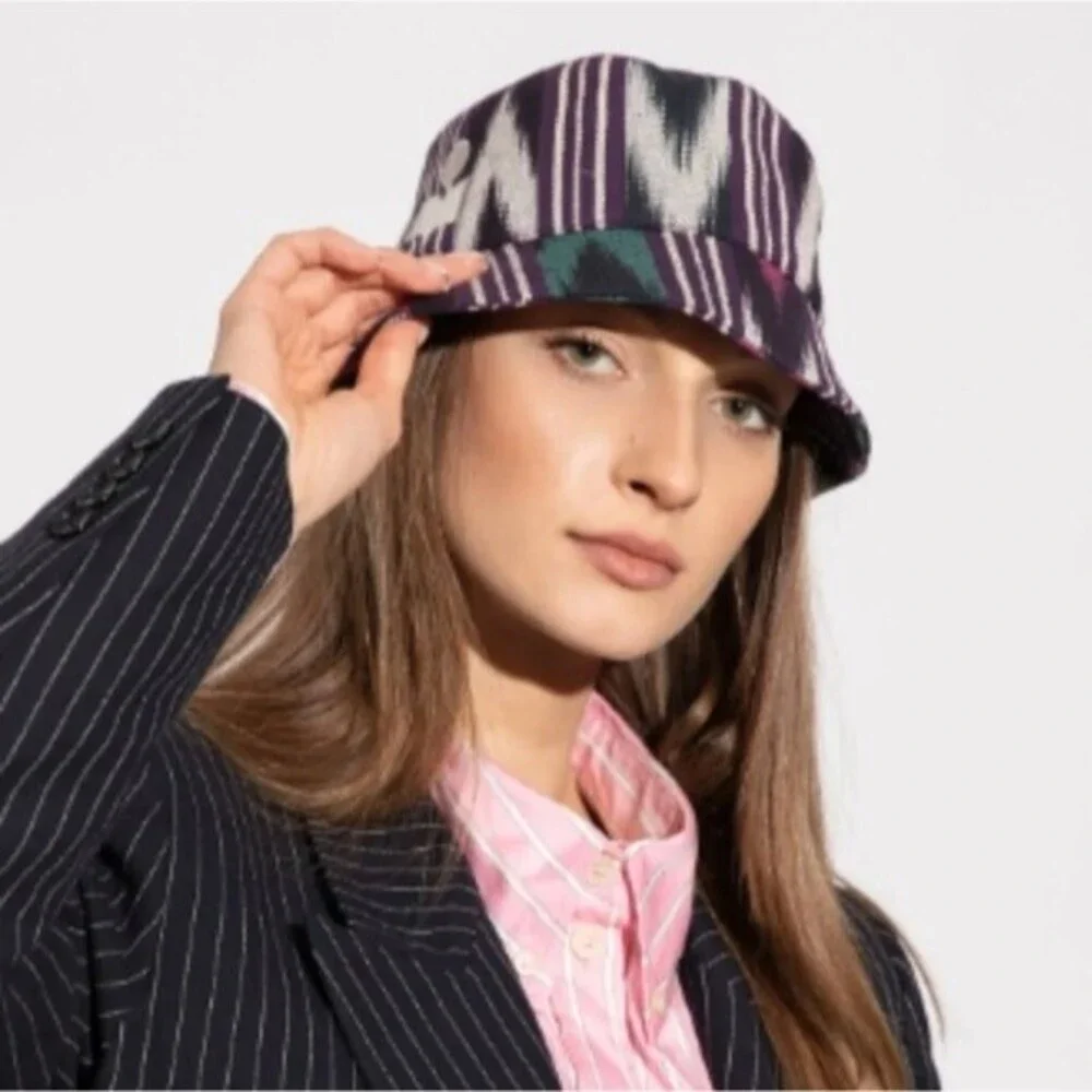 Isabel Marant Chapeau Haley 100% Cotton Bucket Hat in Faded Night - Picture 2 of 8